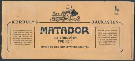 cca 1930 Matador 153 Vorlagen Für No.0 Matador der Qualitätsbaukasten(Korbuly's Baukasten) német nyelvű prospektusa ábrákkal / cca 1930 Matador 153 Vorlagen Für No.0 Matador der Qualitätsbaukasten(Korbuly's Baukasten) prospectus