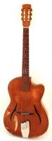 cca 1960 - Ritka, üreges testű akusztikus jazz gitár sérült állapotban / vintage hollowbody acoustic jazz guitar in damaged condition