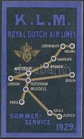 1929 A K.L.M. holland királyi légitársaság nyári menetrendje / 1929 K.L.M. Royal Dutch Airlines flight plan