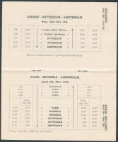 1929 A K.L.M. holland királyi légitársaság nyári menetrendje /
1929 K.L.M. Royal Dutch Airlines flig...