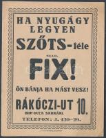 cca 1930 "Ha nyugágy legyen Szőts-féle!" Szőts-féle bútor és nyugágy prospektus