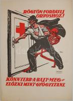 1919-es tanácsköztársasági plakát utánnyomata az 1950-es évekből 23x33 cm