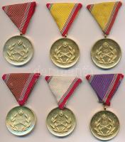 ~1960-1970. Honvédelmi Érdemérem fém kitüntetés mellszalagon (6x), 10, 15, 25 és 35 év után T:2,2-