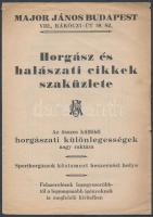 cca 1910-1920 Bp. VIII., Major János horgász és halászati cikkek szaküzletének ábrákkal illusztrált prospektusa