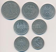 NSZK 1950D 50pf + 1959-1979. 1M (4xklf) + 1971F 2M + 1975J 5M T:vegyes
FRG 1950D 50 Pfennig + 1959-1...