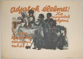 1919-es tanácsköztársasági plakát utánnyomata az 1950-es évekből 23x33 cm