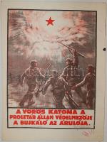 1919-es tanácsköztársasági plakát utánnyomata az 1950-es évekből 23x33 cm  kétoldalas nyomat