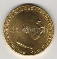 Ausztria 1915. 100K Ff. aranyozva, feltehetőleg privát utánveret T:1/2