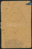 1866 Mézeskalácsos számára kiállított munkakönyv belsejében viaszpecséttel, 15 kr okmánybélyeggel, b...