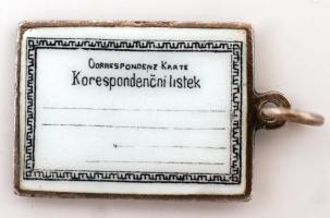 "Abbazia" kisméretű, levelezőlapot formázó medál, 2x1 cm