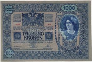 1902. 1000K (2x) vöröses papíron, egymásutáni sorszámokkal, mindkettőben szériaszám utolsó "4&q...