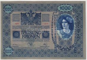 1902. 1000K (2x) vöröses papíron, egymásutáni sorszámokkal, mindkettőben szériaszám utolsó "4&q...