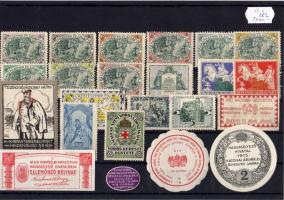 1915-1918. 23 klf. magyar háborús segélybélyeg és levélzáró / 23 versch. ungarische Kriegsspendemarken und Kriegsvignetten