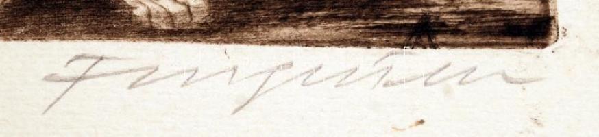 Michel Fingesten (1884-1943): Ex libris Fingestein 1939. Hidegtű, papír, jelzett, 15×10 cm/ Michel F...