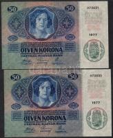 1914. 50K (2x) egymásutáni sorszámokkal! T:I R!