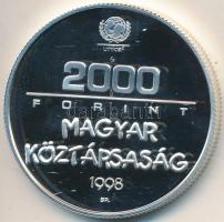 1998. 2000Ft Ag "UNICEF - A világ gyermekei" tanúsítvánnyal T:PP ujjlenyomatos