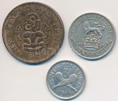 Vegyes: Nagy-Britannia 1921. 6p Ag "V. György" + Új-Zéland 1944. 3p Ag "VI. György&qu...