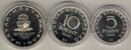 1948. "Szabadságharc " sor 5Ft, 10Ft, 20Ft Ag T:PP R!