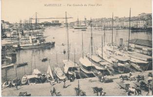 Marseille, Vue General du Vieux Port / old port, ships