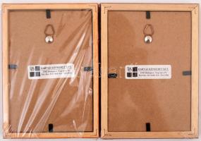 Szenes Zsuzsa(1931-2001): Színek, formák. Kollázs, papír, üvegezett keretben, 2 db, 15x11 cm