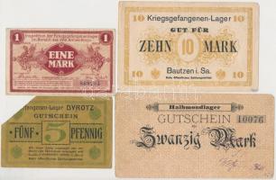 Német Birodalom ~1917-1918. 5db klf hadifogolytábori szükségpénz T:III,III- German Empire ~1917-1918. 5pcs of diff P.O.W. camp emergency notes C:F,VG