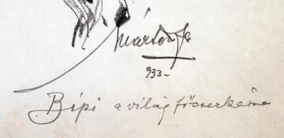 Márton Ferenc (1884-1940): Bipi (Robert Baden-Powell 1857-1941) a világ főcserkésze. Ceruza, papír, ...