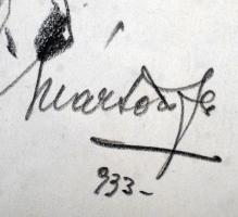 Márton Ferenc (1884-1940): Bipi (Robert Baden-Powell 1857-1941) a világ főcserkésze. Ceruza, papír, ...