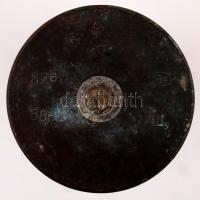 II. világháborús, "ukrajnai emlék" töltényhüvelyből készült váza gravírozott díszítéssel, ...