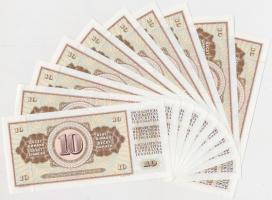 Jugoszlávia 1978. 10D (10x) közte két sorszámkövető, a többi közeli sorszámmal T:I,I-
Yugoslavia 197...