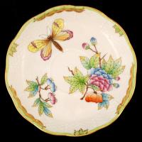 Herendi Viktória mintás teás csésze és alj, kézzel festett, jelzett, hibátlan