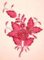 Herendi Apponyi mintás lapos tányér, kézzel festett, jelzett, hibátlan, d:25,5 cm