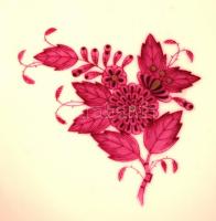 Herendi Apponyi mintás süteményes tányér, kézzel festett, jelzett, hibátlan, d:20,5 cm