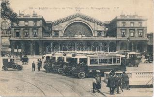 Paris, Gare de l'Est. Entrée du Métropolitain / railway station, automobiles (EK)