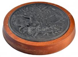 DN "A szabin nők elrablása" jelzés nélküli Fe plakett fakeretben (160mm) T:2
ND "The ...