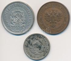 Vegyes: Orosz Birodalom 1912. 1k Cu + Szocialista Szövetségi Szovjet Köztársaság 1923. 20k Ag + Szov...