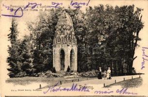 Pozsony, Pressburg; Ferenciek torony a ligetből, Divald / Franziskanerturm im Aupark