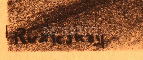 Ruzicskay György (1896-1993): Gyilkos. Algrafia, papír, jelzett az algrafián, 24,5×18,5 cm