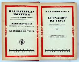 Dimitrij Mereskovszkij: Leonardo da Vinci. Budapest, é.n. Ötödik kiadás.  Kiadói aranyozott gészvász...