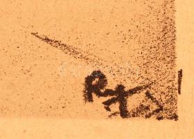 Ruzicskay György (1896-1993): Bűvész. Algrafia, papír, jelzett az algrafián, 24,5×18,5 cm