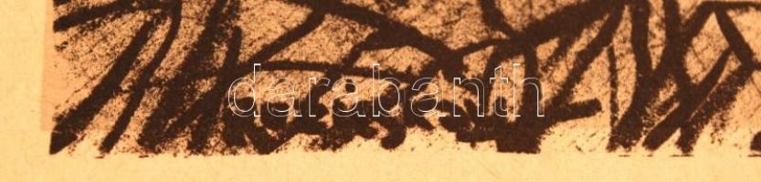 Ruzicskay György (1896-1993): Gyökerek. Algrafia, papír, jelzett az algrafián, 24,5×18,5 cm