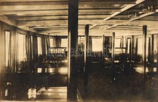 Zsófia hercegnő gőzös, ebédlő belső / Dampfer Zsófia Herczegnő, Speisesaal / cruise ship's dining room interior