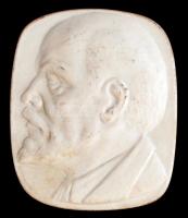 Wallendorf Lenin plakett, fehér bisquit porcelán, jelzett, hibátlan, koszos, 10×9 cm