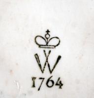 Wallendorf Lenin plakett, fehér bisquit porcelán, jelzett, hibátlan, koszos, 10×9 cm