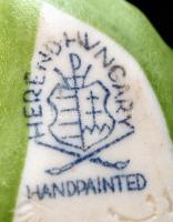 Herendi rózsa, kézzel festett, restaurált, jelzett, 8x6 cm