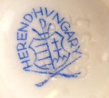 Virágokkal díszített Viktória mintás fogpiszkálótartó, kézzel festett, hibátlan, jelzett, m: 6 cm