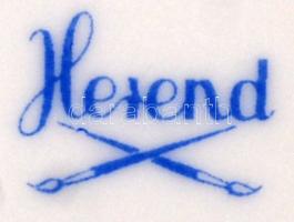 Herendi csipkebogyómintás vajtartó, kézzel festett, hibátlan, jelzett, d: 14 cm, m: 10 cm