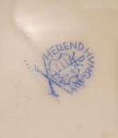 Herendi virágmintás, kézzel festett porcelán váza, hibátlan, jelzett, m: 22 cm