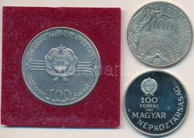1982. 100Ft Cu-Ni "Labdarúgó VB 1982" tokban, tanúsítvánnyal + 1983. 100Ft alpakka "S...
