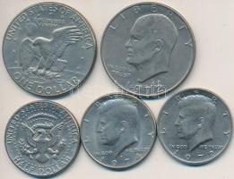Amerikai Egyesült Államok 1972-1980. 1/2$ "Kennedy" (3xklf) + 1$ "Eisenhower" (2...