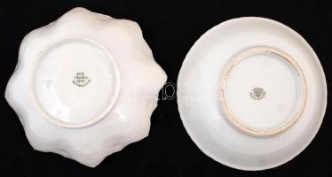 2 db porcelán kis tálka, jelzett (MZ, Victoria), matricás, hibátlan, d:13 cm